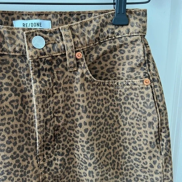 RE/DONE 70S BOOTCUT LEOPARD TWILL JEAN NWT - Picture 4 of 16